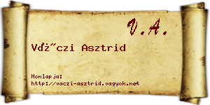 Váczi Asztrid névjegykártya